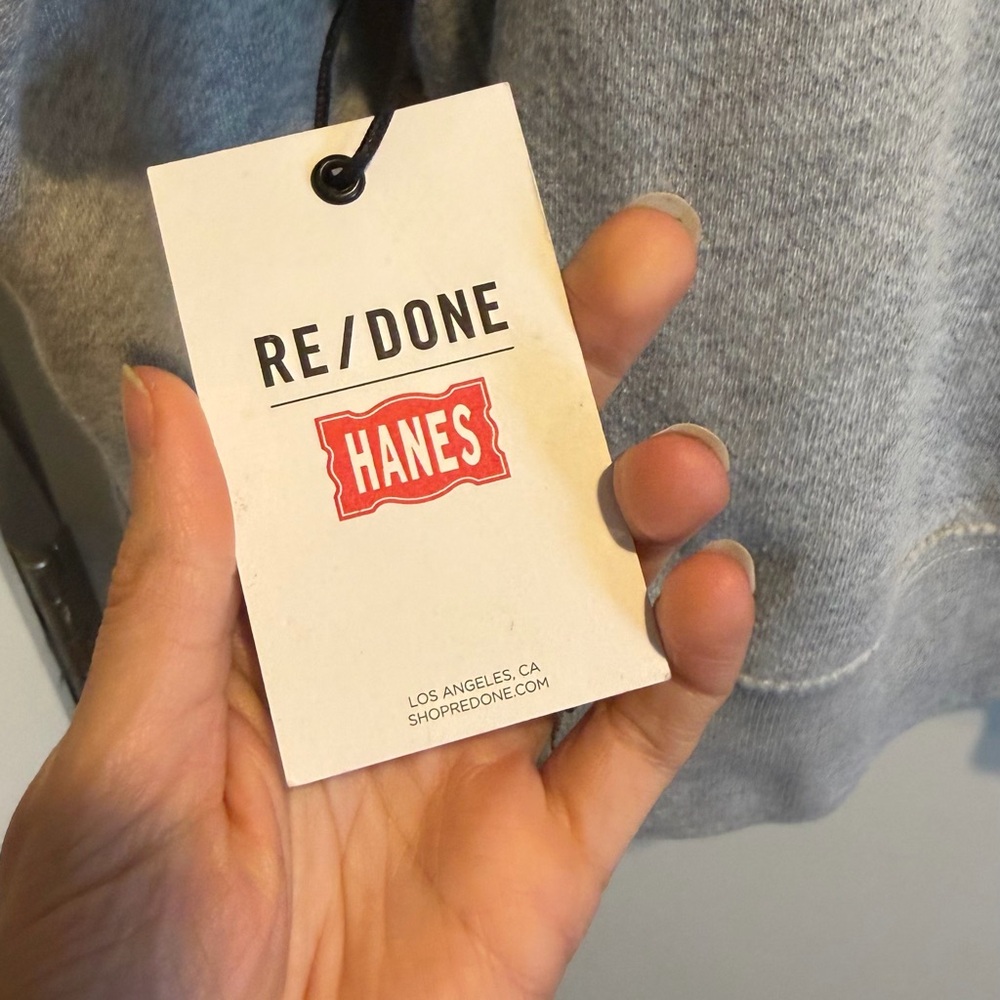Hanes Re/Done Heather Gray Sweatshirt - Picture 3 of 5